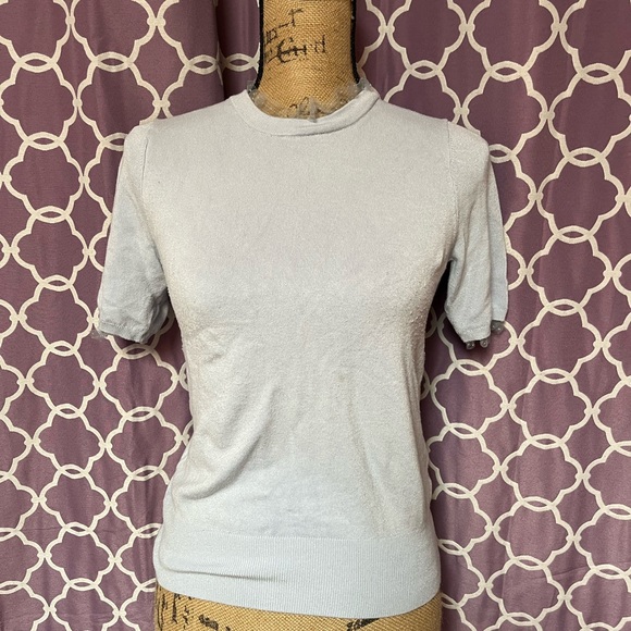 Zara Sweaters - zara light blue ruffle collar top